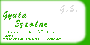 gyula sztolar business card